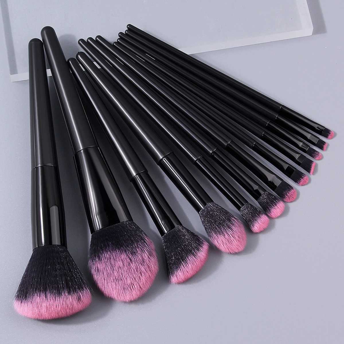 15PCS Soft fiber bristle multi-functional makeup brush set Dry and wet dual-purpose fan-shaped/round powder puff beauty tools Z260408