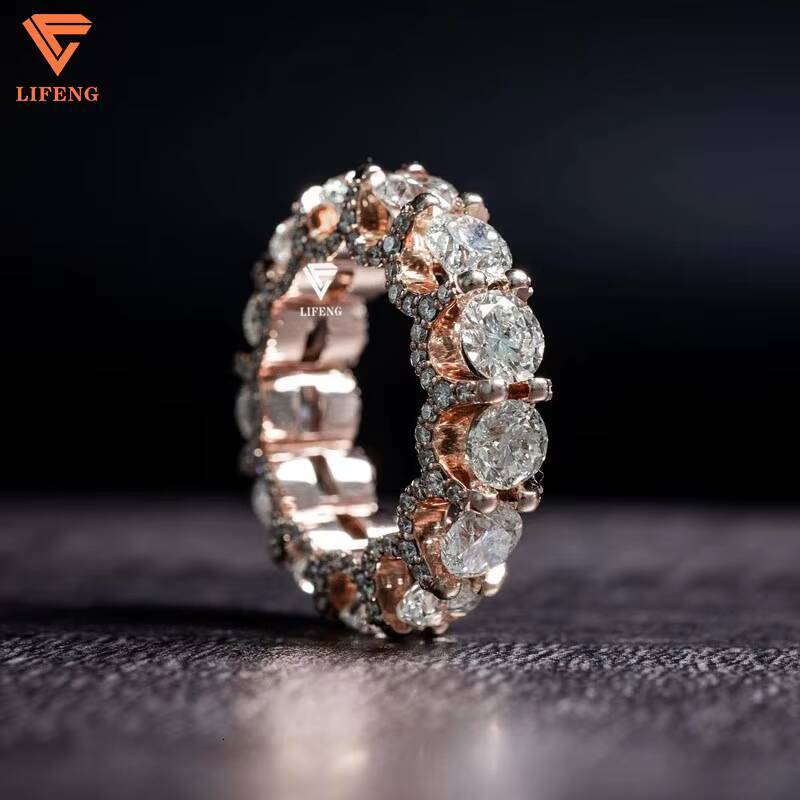 Latest Design 925 Sterling Silver VVS Moissanite Diamond Ring Plated Rose Gold Custom Wedding Ring Womens Fashion Jewelry