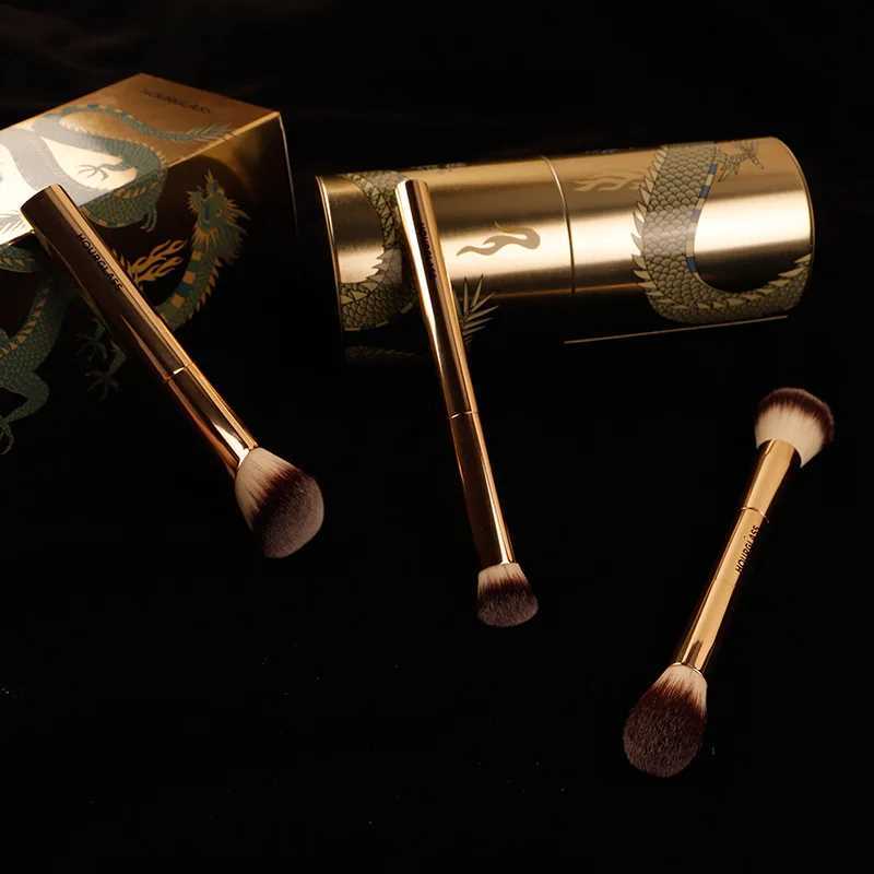 3pcs/set Hourglass Makeup brushes Powder Foundation Blush Concealer Make up brush with Dragon cosmetic bucket Storage box Z260408