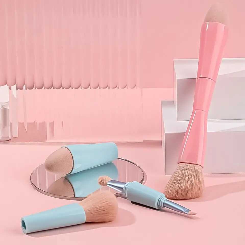 Multitasker 4-in-1 Makeup Brushes Portable Travel Make up Brushes Detachable Makeup Brush Set Z260408