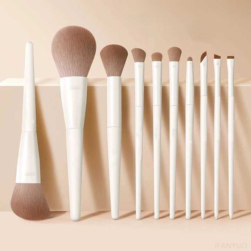 5/7/10/12pcs Professional Makeup Brushes Tools Set White Eyeshadow Eyeliner Foundation Brush Women Facial Beauty Cosmetic Tool Z260408