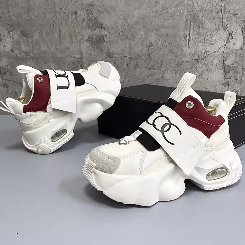 Hots sale 2026 Men's Luxury Letter Print Chunky Platform Sneakers Fashion High Top Dad Shoes free shipping