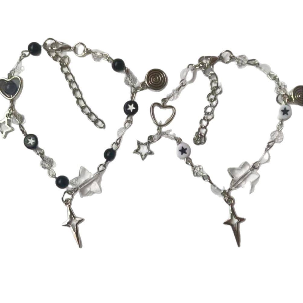 Designer Bracelet Five-pointed Star Couple Bracelet Punk Style Cool Girl Fashionable Design Connected Multi-functional Handmade Guitar Heart-shaped Br