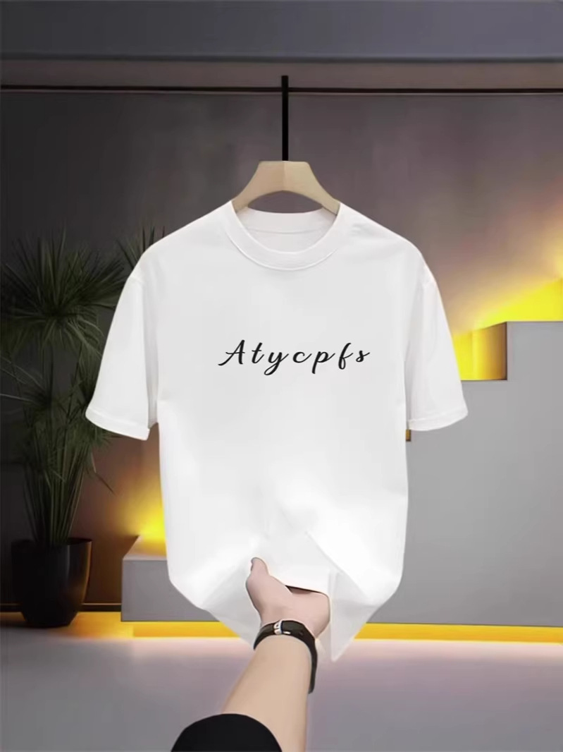Summer New Arrivals Men's American Heavyweight Tees | Butterfly Print Streetwear Loose Couples Short-Sleeve Base Tops