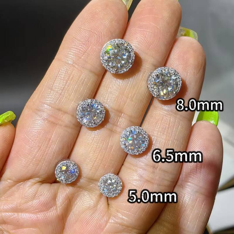 Wholesale Priced S925 Silver 50mm/65mm/80mm D Color VVS Women HipHop Earrings With GRA Certificate