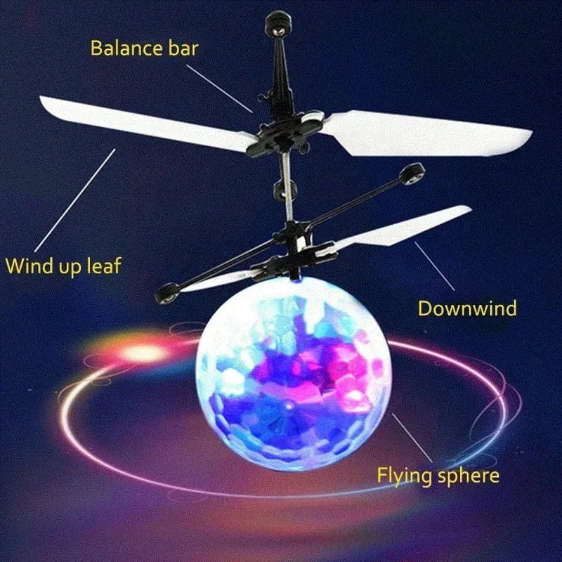 Led Light Suspension Crystal Ball Infrared Induction RC Gesture Control Colorful Glowing Toys Flying Unique Gift for Kids 260407