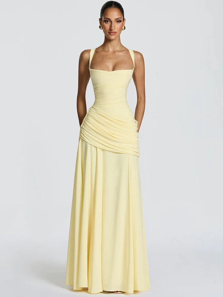Mozision Off-shoulder Backless Sexy Maxi Dress Women Elegant Strapless Sleeveless Bodycon Ruched Club Party Long Dresses Female 260407