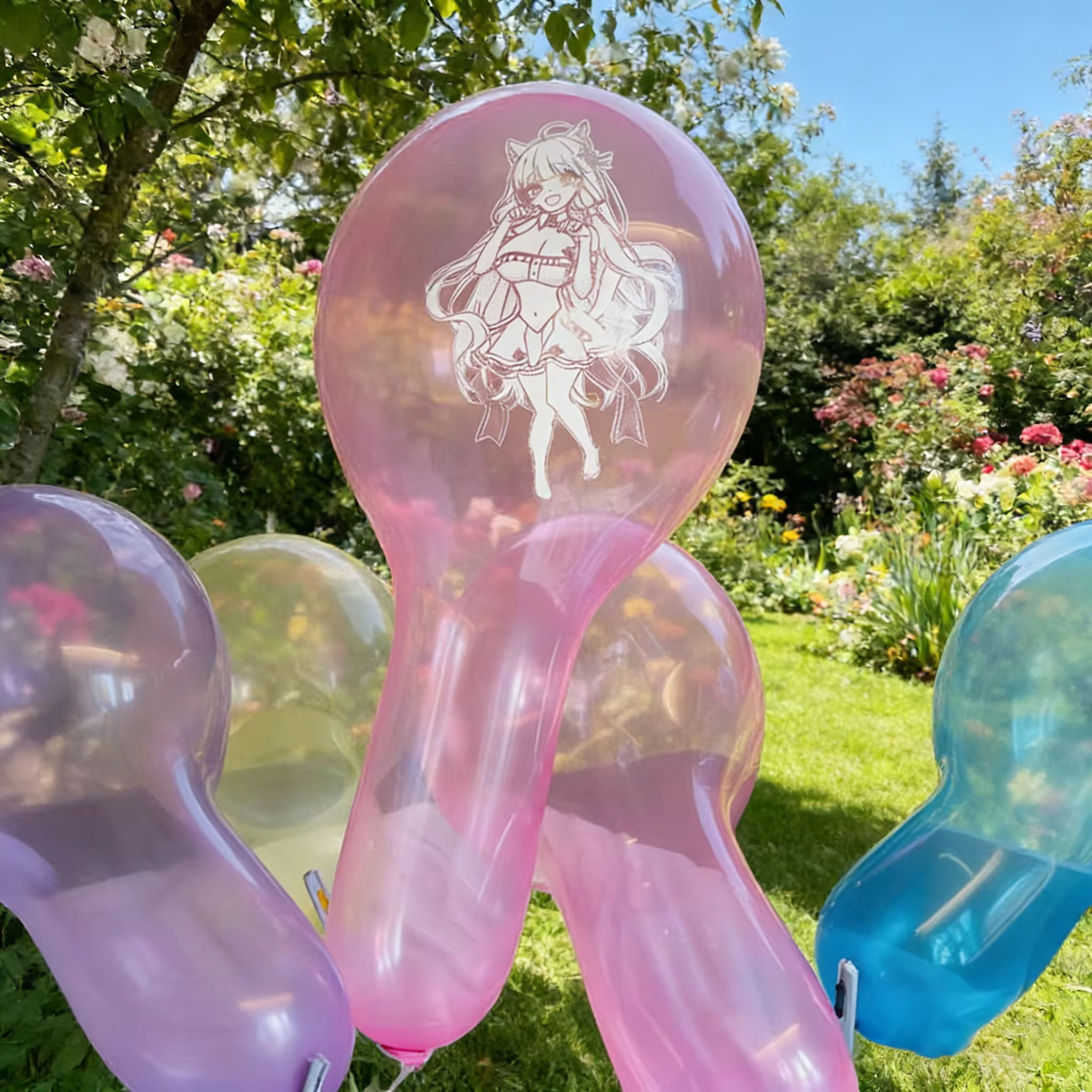 24-inch Large Long-Necked Transparent Crystal Latex Balloons, Thickened for Durability, Anti-Burst Design