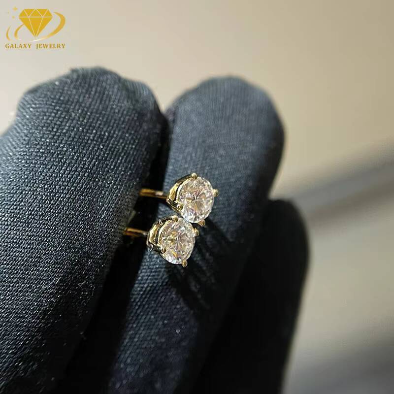 Fashion Jewelry Wholesale Price 18K Gold / Sliver Round Cut Earring Lab Grown Diamond Earrings For Women