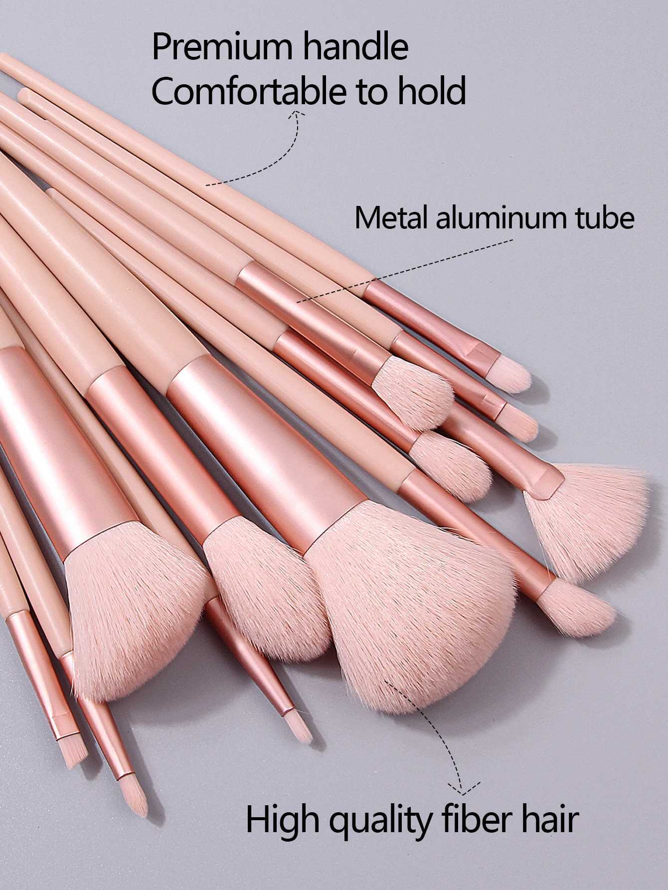 12Pcs Pink Makeup Brush Set Make Up Concealer Blush Powder Brushes Eye Shadow Highlighter Foundation Brush Cosmetic Beauty Tools Z260408