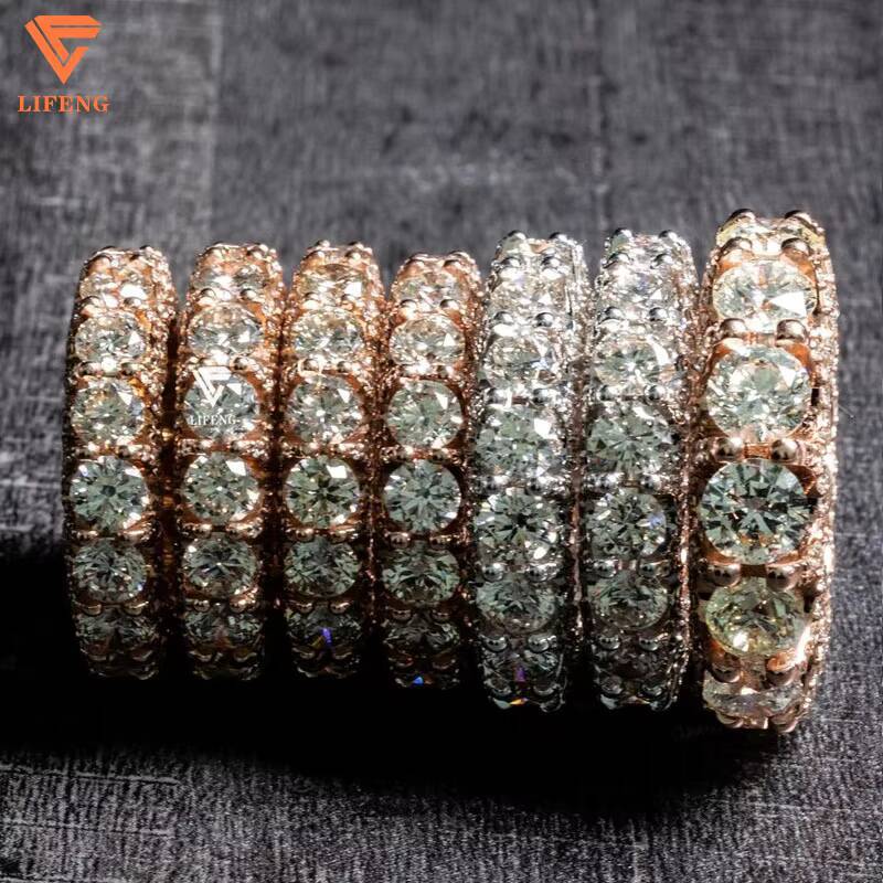 Latest Design 925 Sterling Silver VVS Moissanite Diamond Ring Plated Rose Gold Custom Wedding Ring Womens Fashion Jewelry