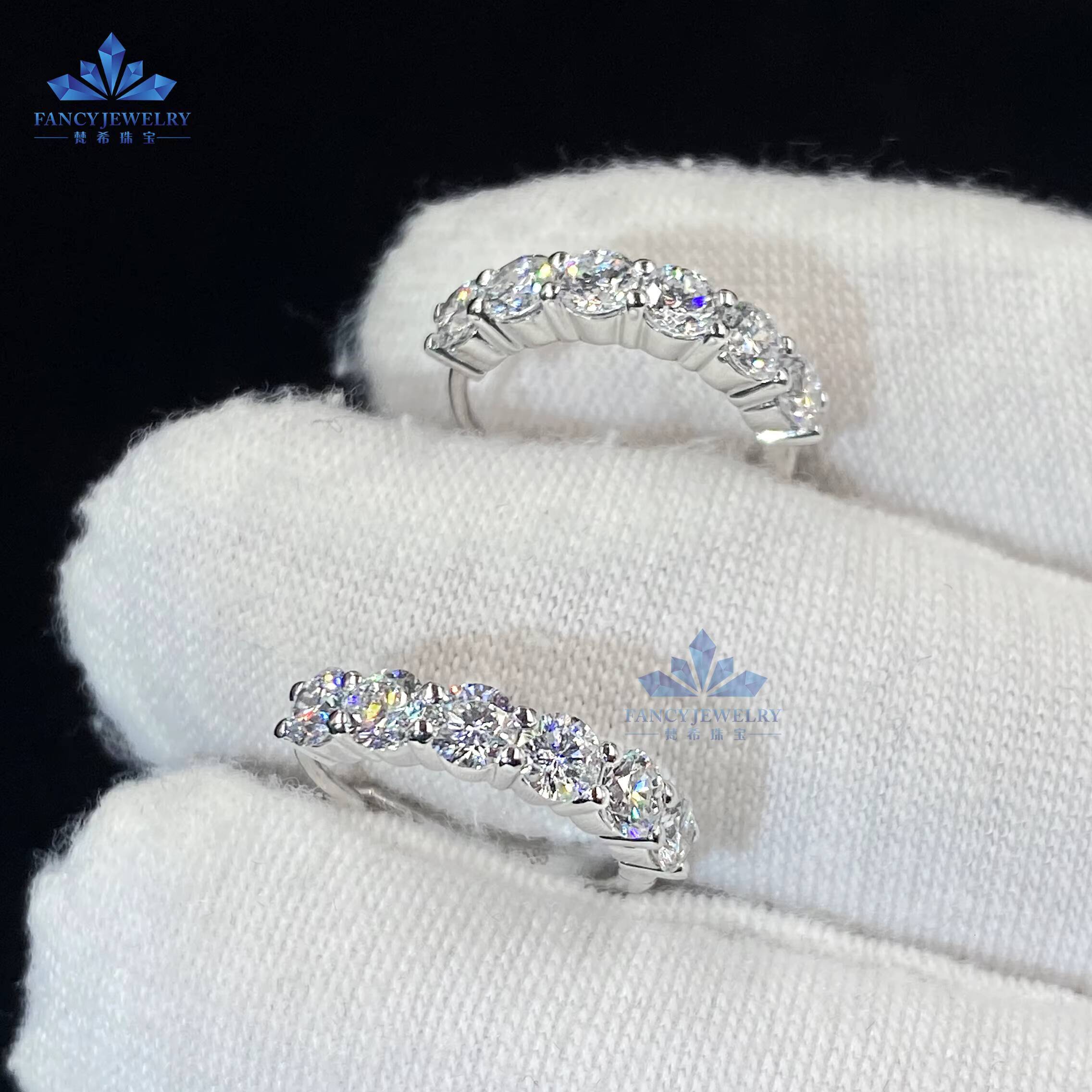 Luxury Earrings with Lab Grown Diamond 3mm Excellent Round Cut 14k 18k Solid Gold Hoop Ear Jewelry Classic Style
