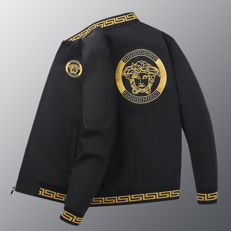 Luxury Brand Designer Clothes Trendy Brand Jacket Men's Coat Spring And Autumn Embroidery Fashion Light Luxury Men's Coat Young And Middle-A