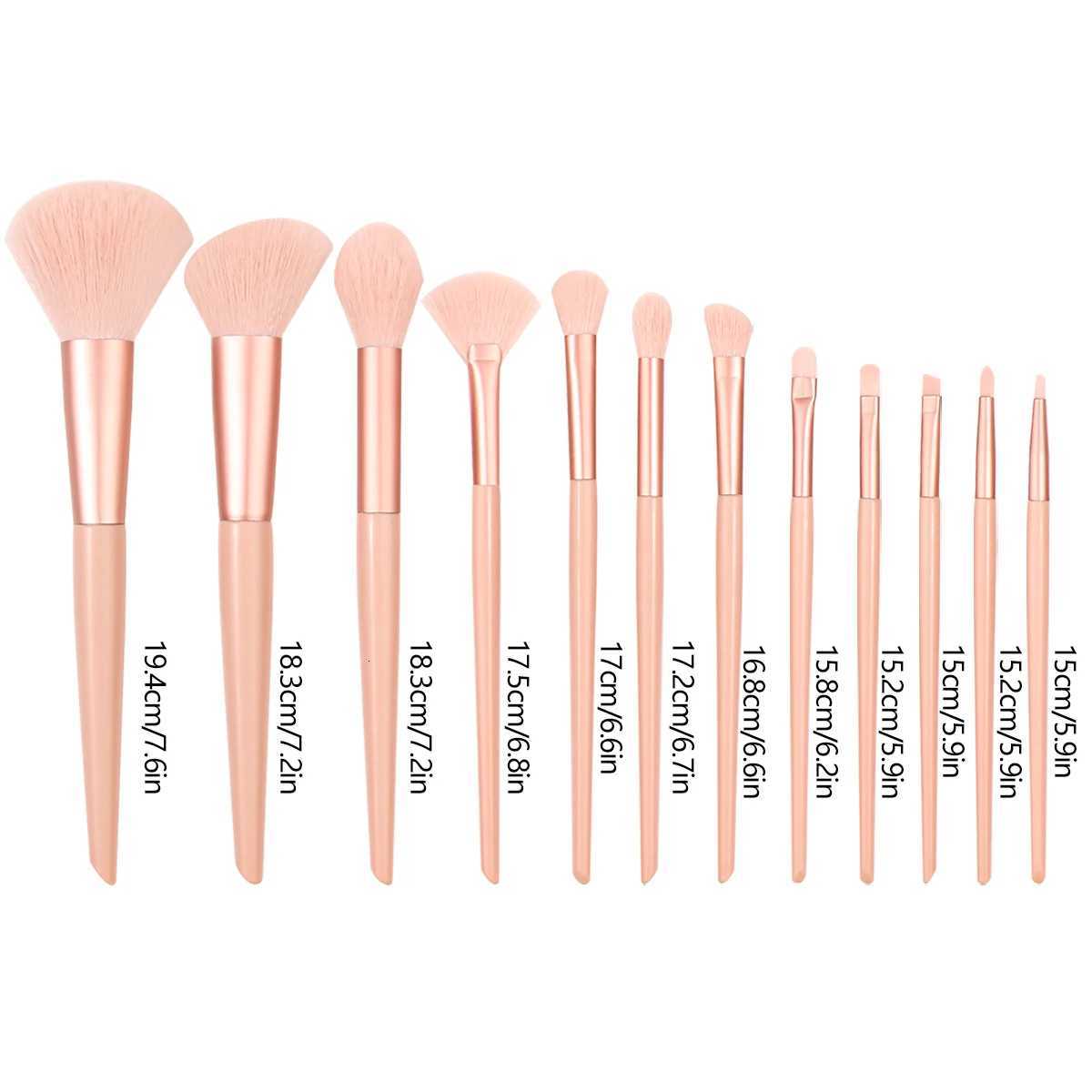 12Pcs Pink Makeup Brush Set Make Up Concealer Blush Powder Brushes Eye Shadow Highlighter Foundation Brush Cosmetic Beauty Tools Z260408