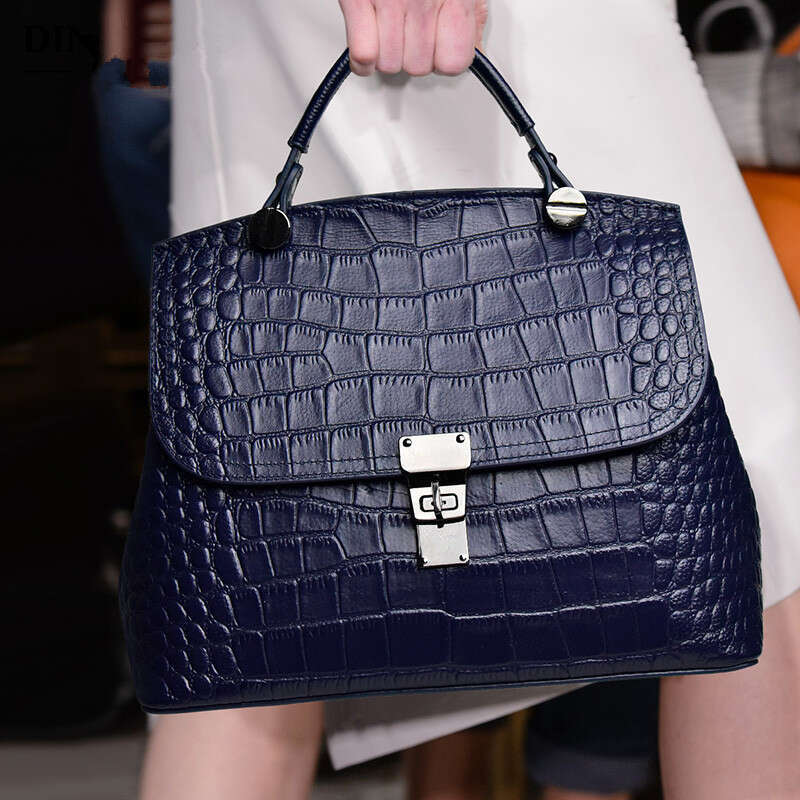 Women Genuine Leather Shoulder Bag, Crocodile Embossed Top Grain Cowhide Crossbody Bag, Luxury Handbag, Large Capacity, Factory Wholesale, Dropshippin