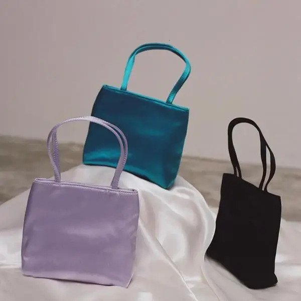 Women Bag Silk-like Spring Summer Korean Simple Solid Purses and Handbags Girls Bags 260408 - view 3