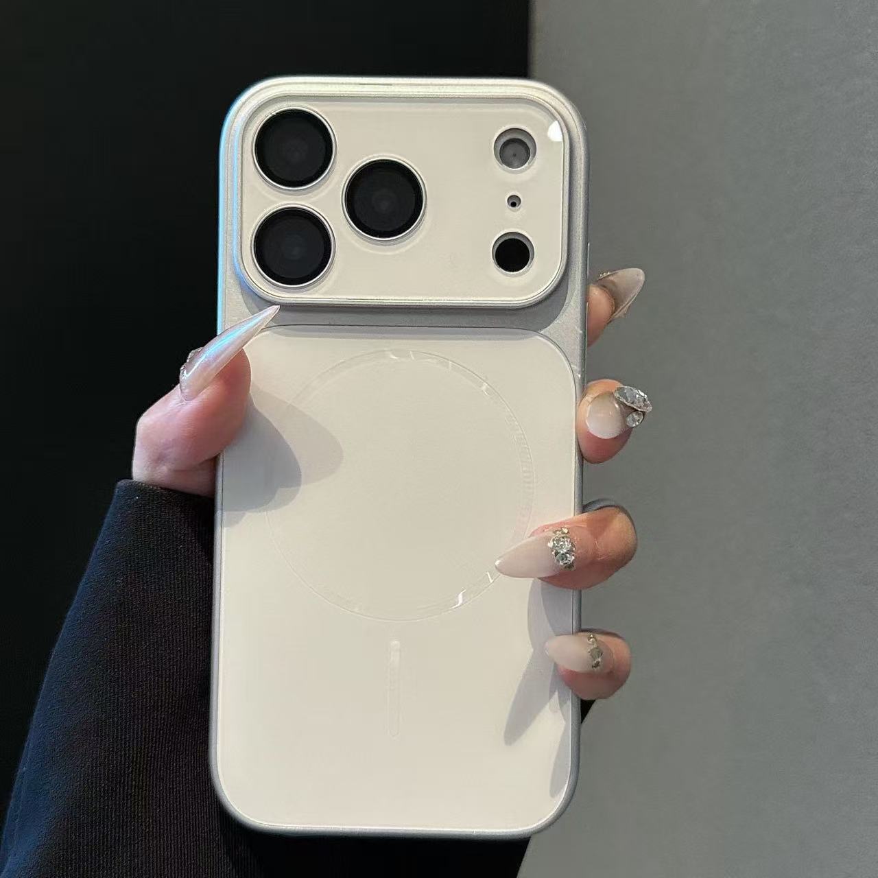 Solid Color MagSafe Glass Back Case for iPhone 17 Pro Max 16 15