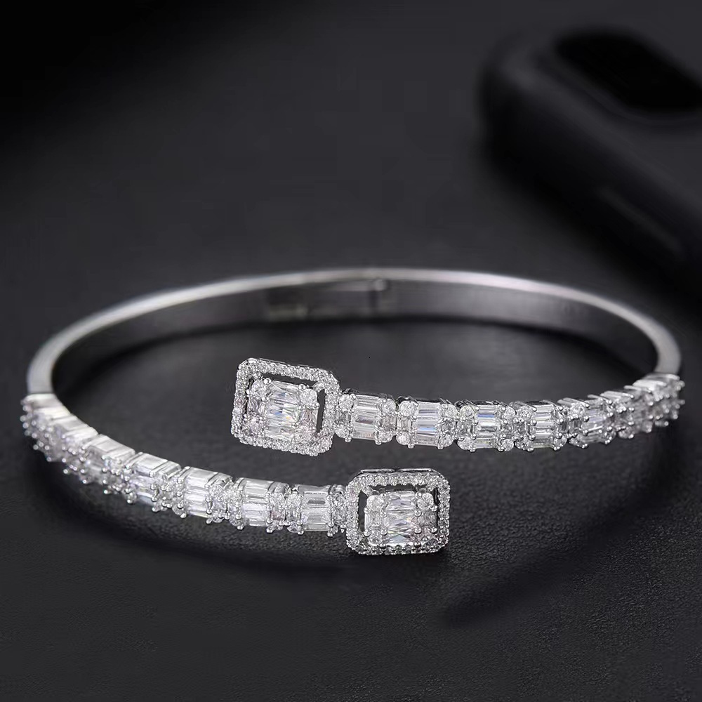 Luxury Designer Gemstone Jewelry For Women - Zircon Bracelet And Anklet. Women's Open-style Bracelet.