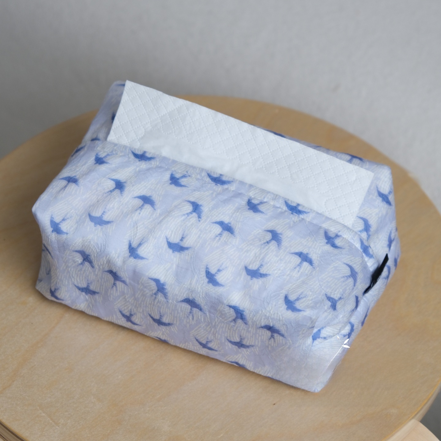 Tissue Box Cover Cotton Linen Embroidered French New Chinese Style Yellow White Camellia Plaid Pattern Fabric Tissue Storage Box