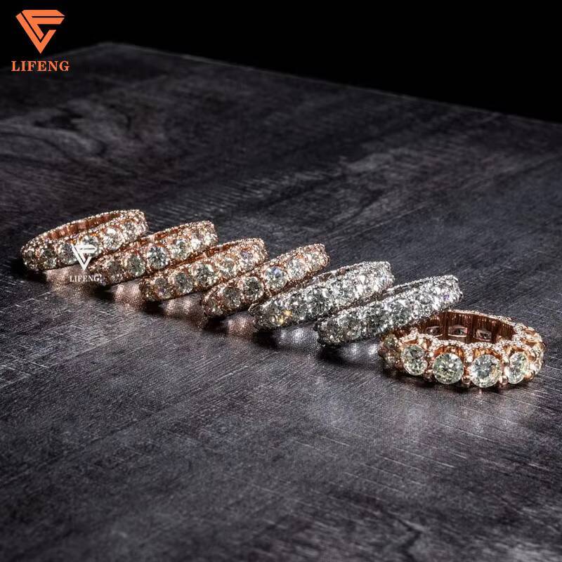 Latest Design 925 Sterling Silver VVS Moissanite Diamond Ring Plated Rose Gold Custom Wedding Ring Womens Fashion Jewelry