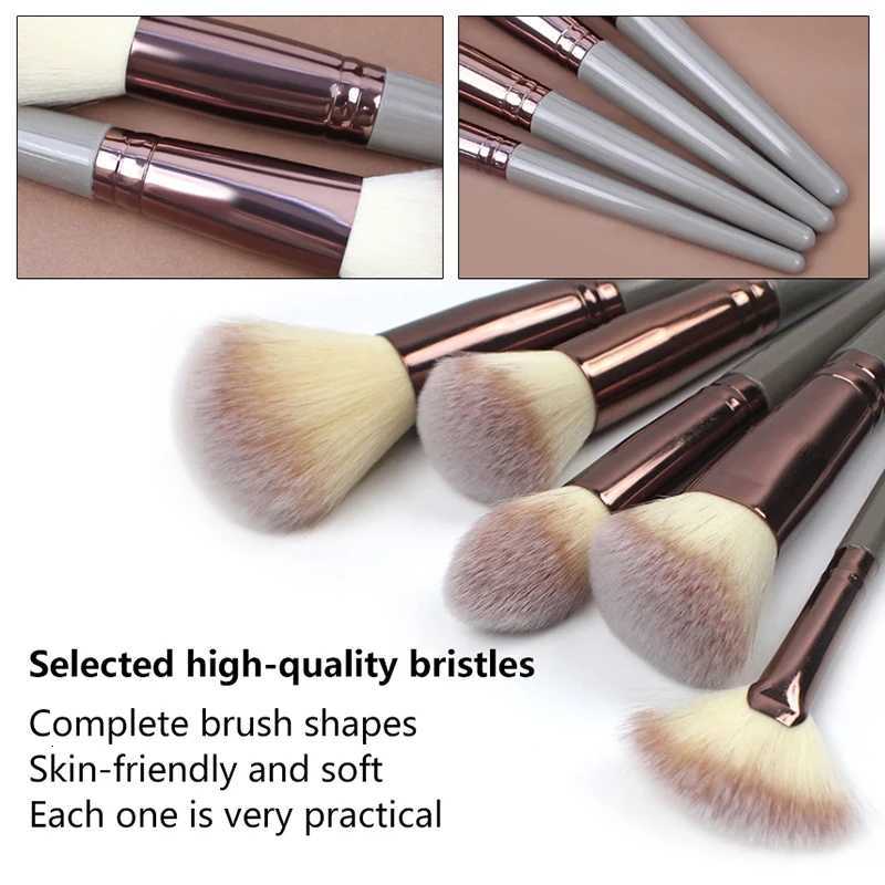 7/15Pcs Professional Cosmetics Makeup Brushes Powder Eye Shadow Foundation Contour Blusher Brown Beauty Tool For Women Z260408