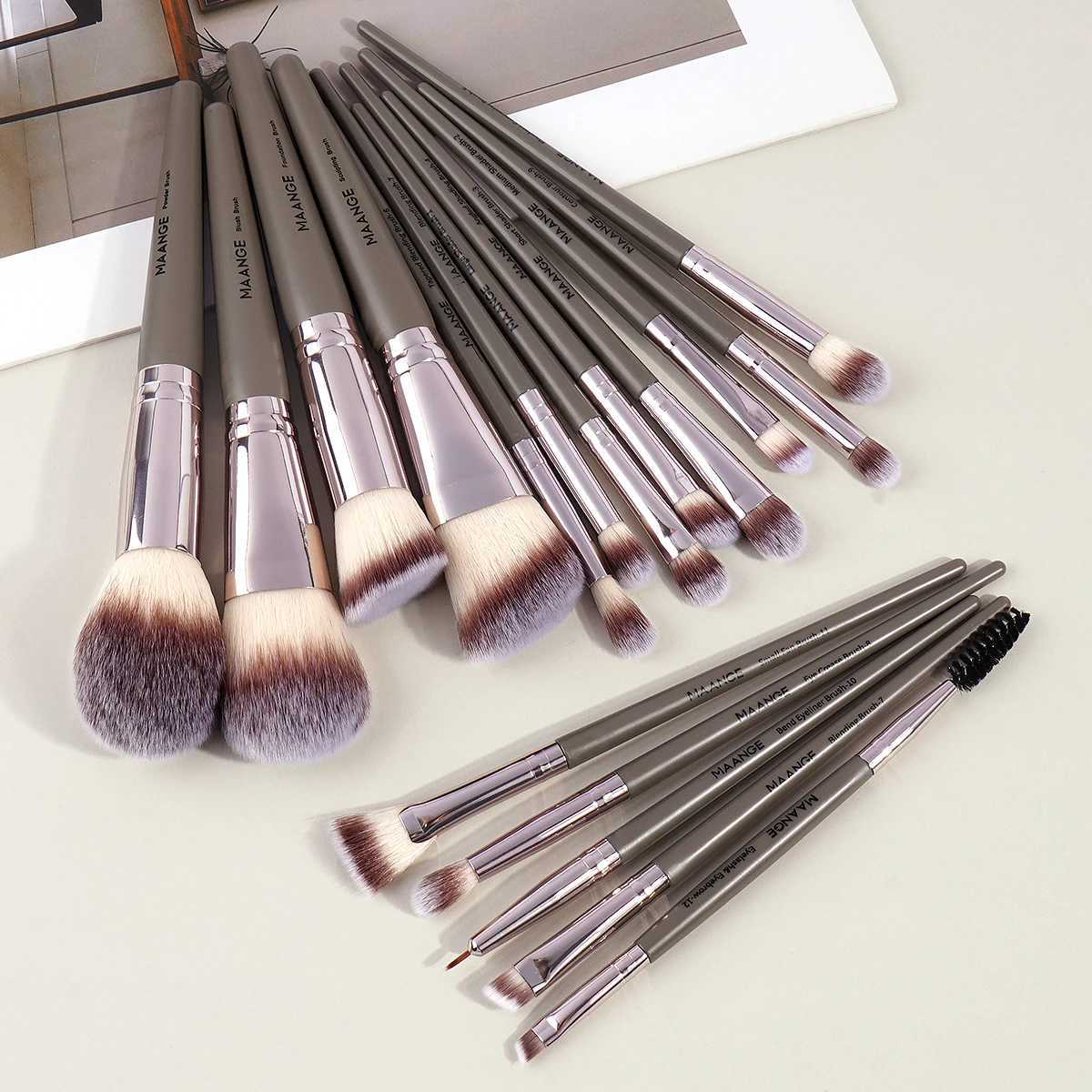 MAANGE 17pcs Professional Makeup Brush Set Foundation Concealers Eye Shadows Powder Blending Kabuki Contour Brushes Beauty Tools Z260408