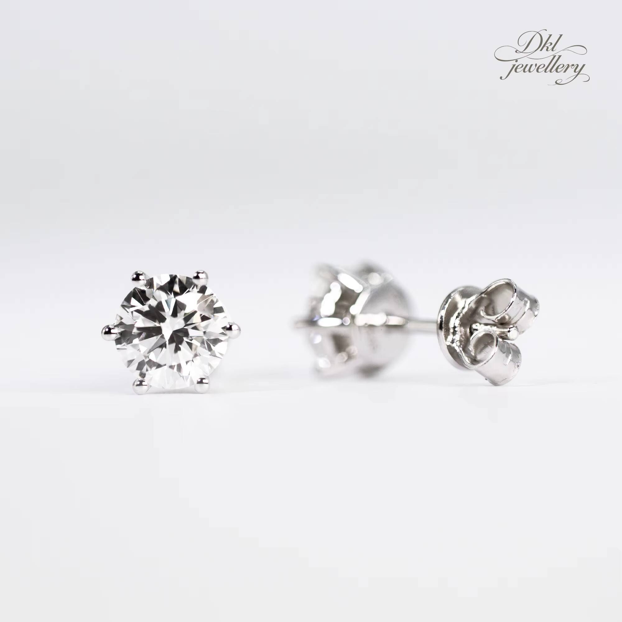 2ct Lab Grown Round Cut Diamond Earrings Simple Classic Style with 18K Gold High Quality Jewelry
