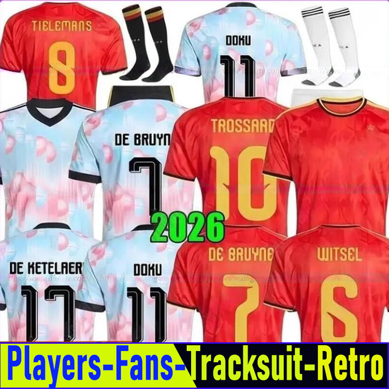 2026 belgium DE BRUYNE soccer jerseys 26 27 WITSEL TROSSARD Doku Openda Onana football shirts men kids kits home away fans player version R. LUKAKU T.HAZARD