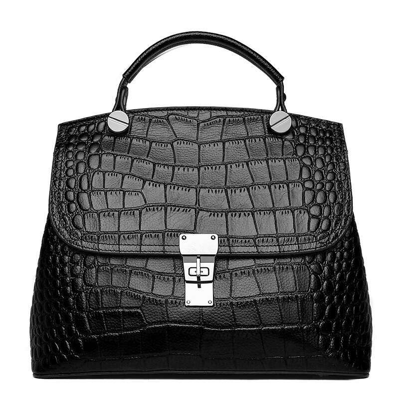 Women Genuine Leather Shoulder Bag, Crocodile Embossed Top Grain Cowhide Crossbody Bag, Luxury Handbag, Large Capacity, Factory Wholesale, Dropshippin