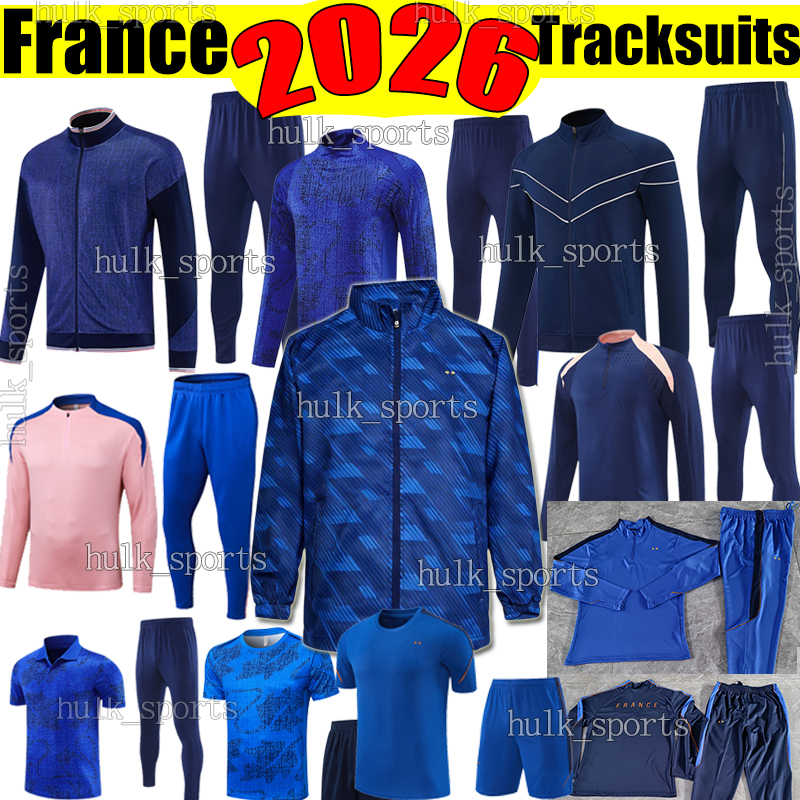 2026 france MBAPPE soccer tracksuits sets football suit jacket french GRIEZMANN POGBA GIROUD DEMBELE survetement foot chandal tuta jogging Hooded windbreaker