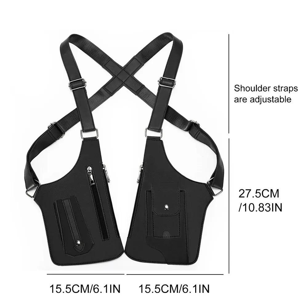 Vintage Double Shoulder Armpit Bag Adjustable Strap Steampunk Underarm Strap Wallet Pocket Gothic Waterproof 260407