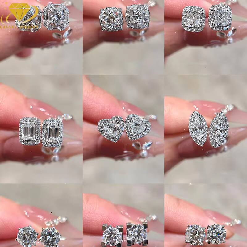 Fashion Jewelry Wholesale Price 18K Gold / Sliver Round Cut Earring Lab Grown Diamond Earrings For Women