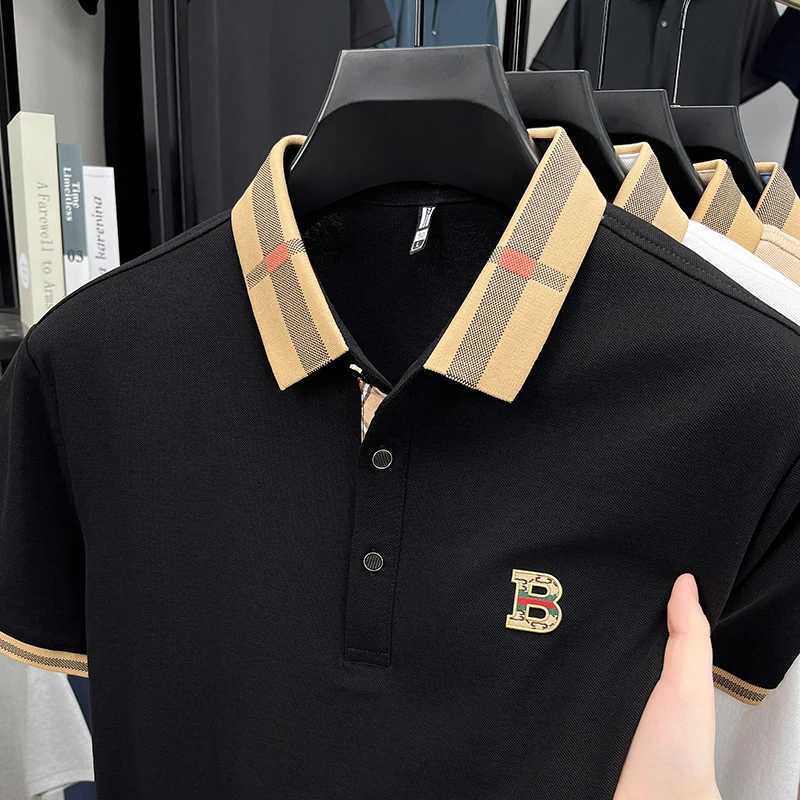 Summer mens golf fashion 2025 short sleeved polo shirt high-end design exquisite ice silk embroidery breathable T-shirtT260408