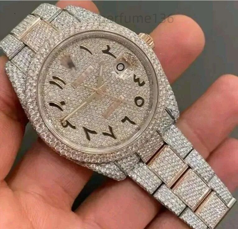 VVS mossanite watch iced out watch designer Men moissanite pass dia watches moissanite watch pass dia test with box