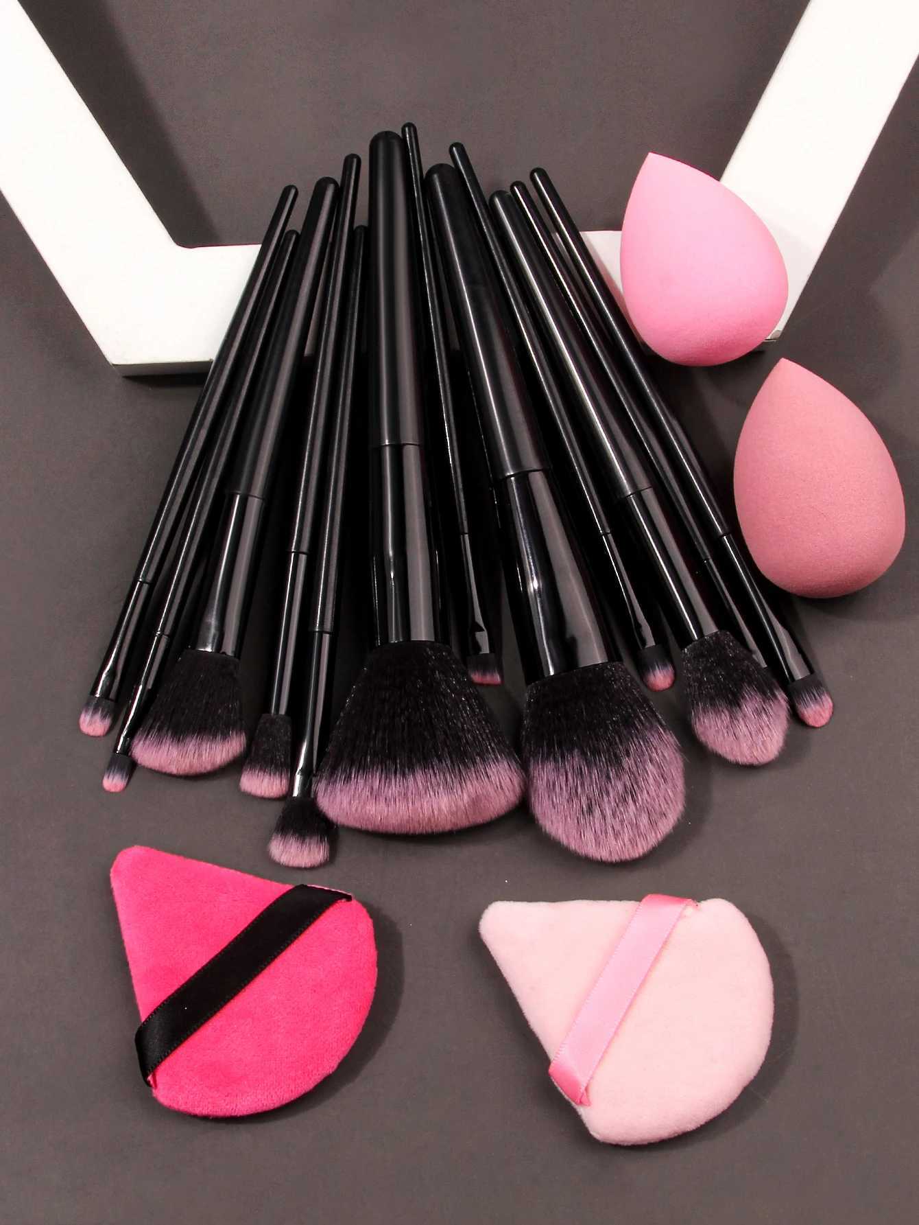 High-end makeup tools 12 soft-bristled makeup brushes 2 water-drop sponge eggs and 2 double-sided triangular powder puffs Z260408