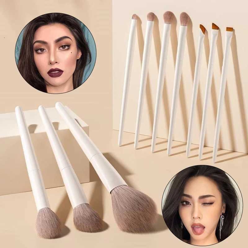 5/7/10/12pcs Professional Makeup Brushes Tools Set White Eyeshadow Eyeliner Foundation Brush Women Facial Beauty Cosmetic Tool Z260408