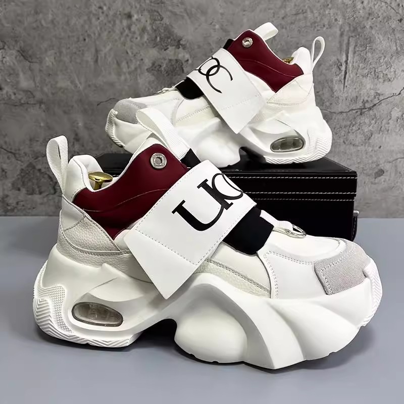 Hots sale 2026 Men's Luxury Letter Print Chunky Platform Sneakers Fashion High Top Dad Shoes free shipping