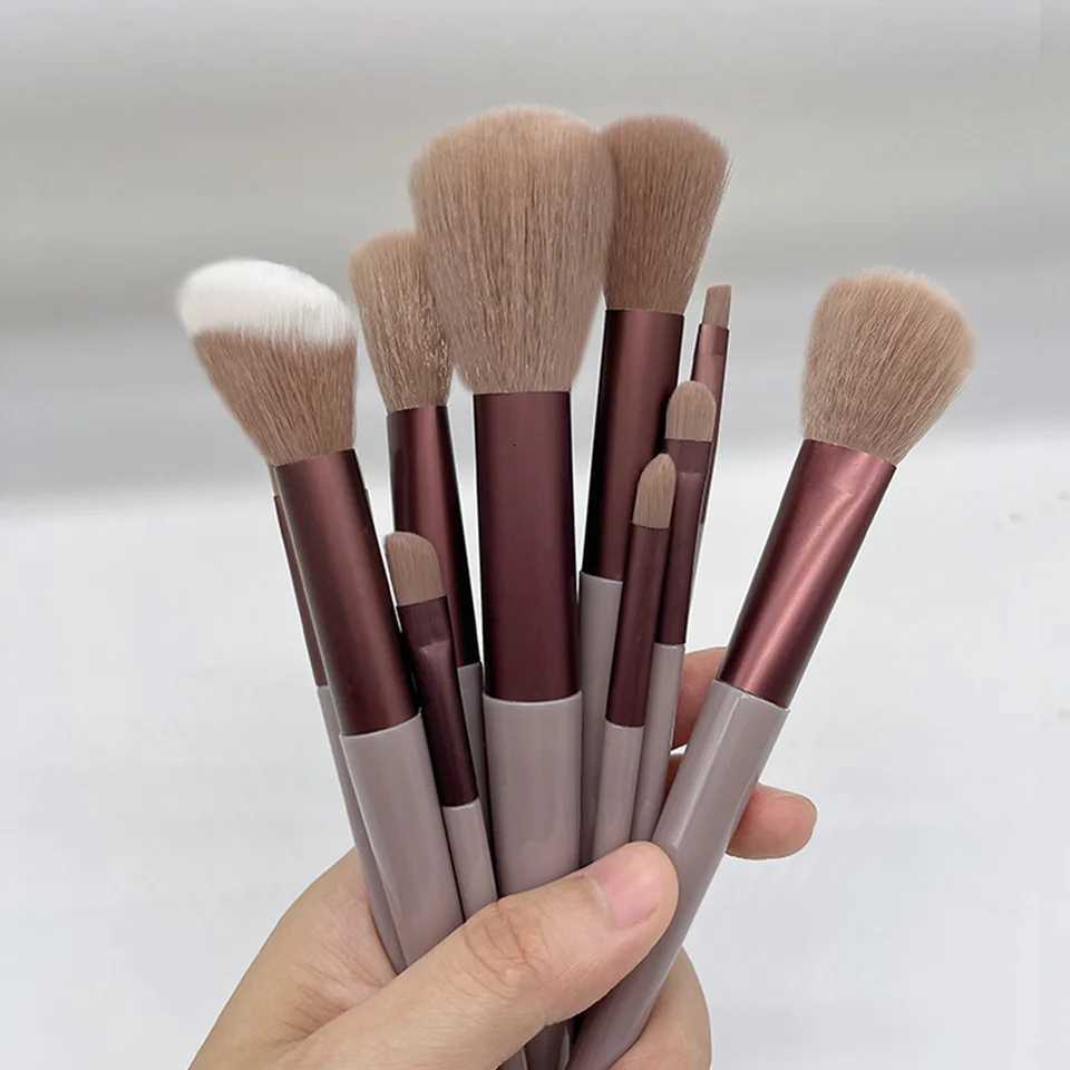 13 PCS Makeup Brushes Set Eye Shadow Foundation Women Cosmetic Brush Eyeshadow Blush Beauty Soft Make Up Tools Bag Z260408