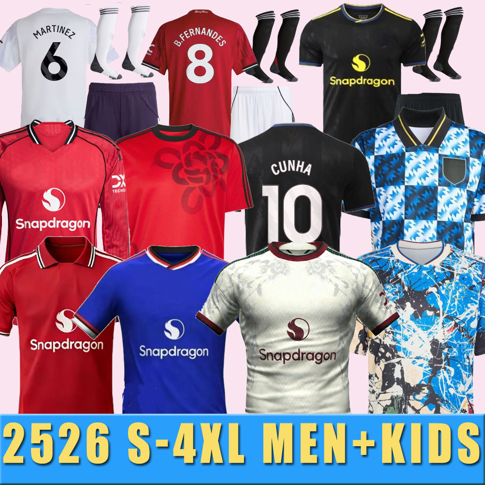 2025 2026 S-4XL AMAD Soccer Jerseys HOJLUND MAINOO 2627 football shirt CASEMIRO B. FERNANDESmen kids kits 2025 2026 CUNHA
