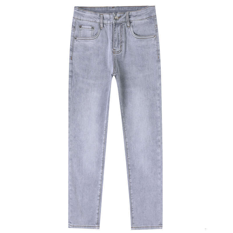 Spring Summer Mid Waist Stretch Slim Fit High End Embroidered Men's Long Ankle Length Pants Soft Breathable Lightweight Daily Wear Comfortable