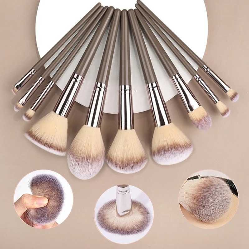 7/15Pcs Professional Cosmetics Makeup Brushes Powder Eye Shadow Foundation Contour Blusher Brown Beauty Tool For Women Z260408