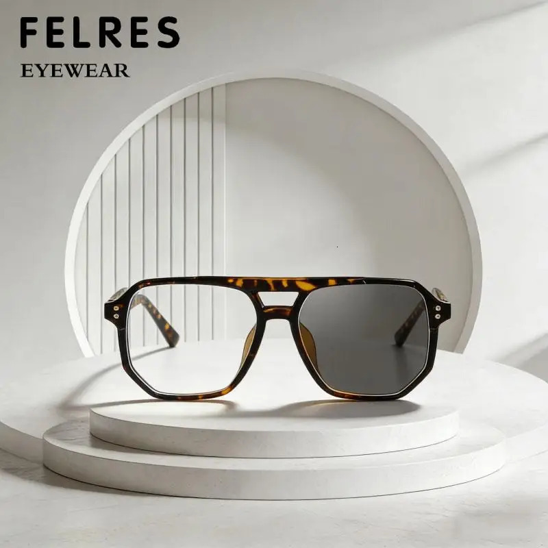 Double Bridge Pochromic Reading Glasses Men Women ner Clear Presbyopic Eyewear Outdoor Discolour Prescription Glasses 260408