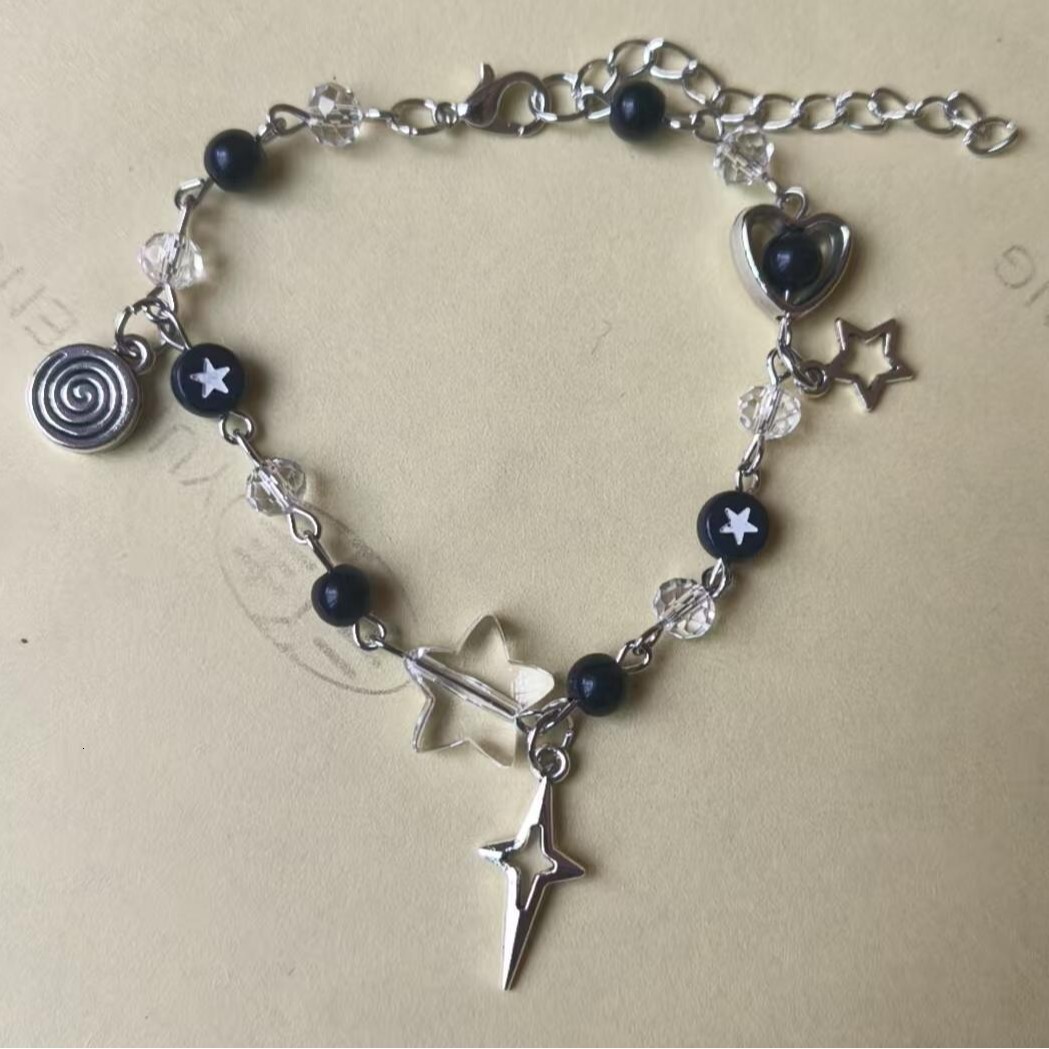 Designer Bracelet Five-pointed Star Couple Bracelet Punk Style Cool Girl Fashionable Design Connected Multi-functional Handmade Guitar Heart-shaped Br