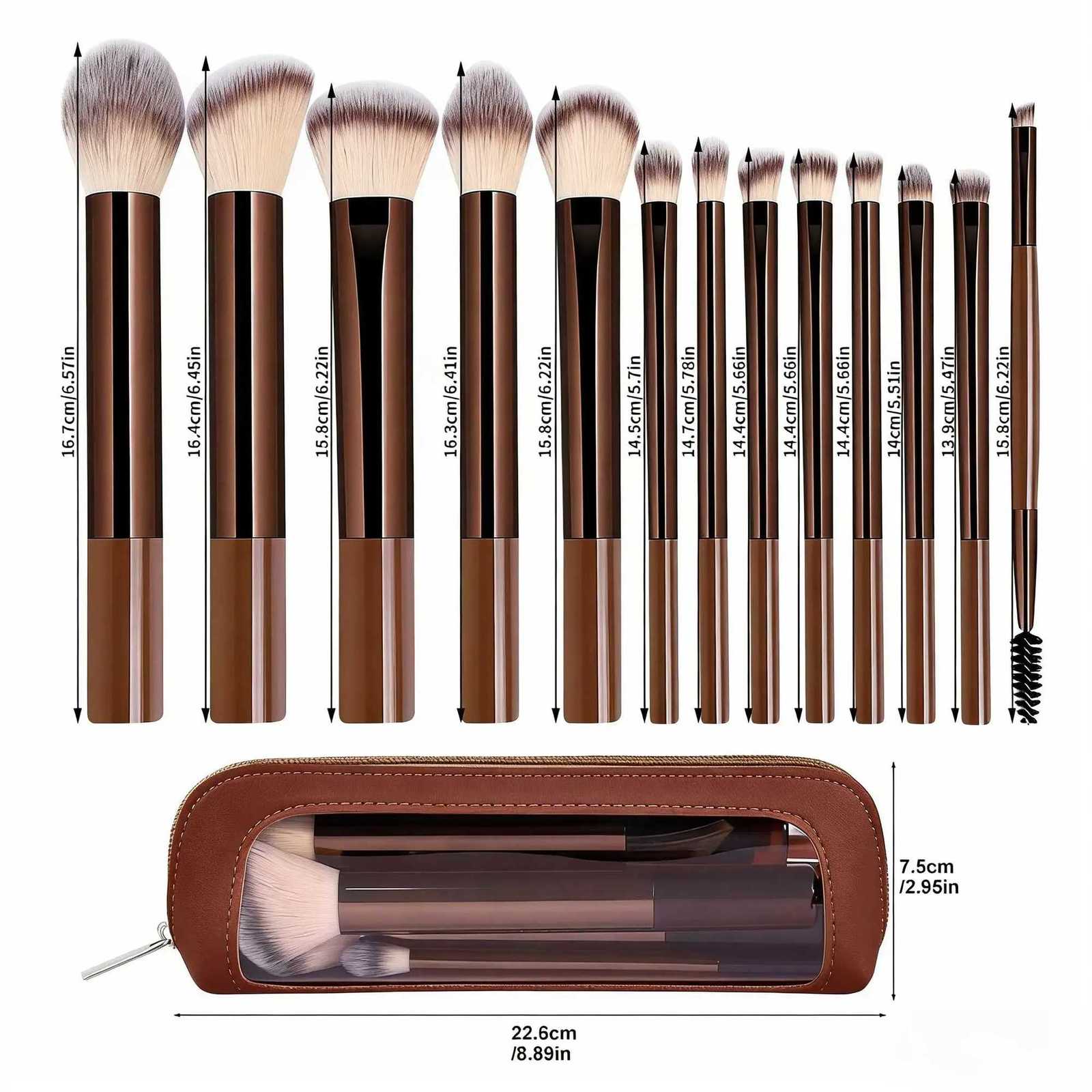 13pcs Makeup Brushes with Storage Bag Soft Fluffy Cosmetic Foundation Powder Eyeshadow Kabuki Blending Beauty Tool Makeup Z260408