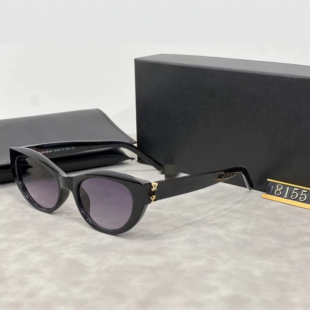 Luxury designer sunglasses Women Classic Cat Eye Popular Small frame Fine flat lenses Goggle Beach Sun Glasses Retro Frame