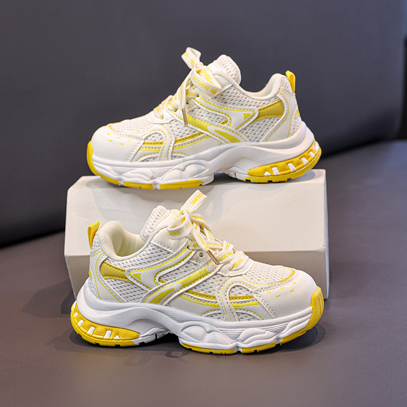 Toddler to Big Kids Trendy Dad Shoes Fashion Breathable Mesh Anti-Slip Sneakers for Youth Boys Girls Running School Play Outdoor Activities Free shipp