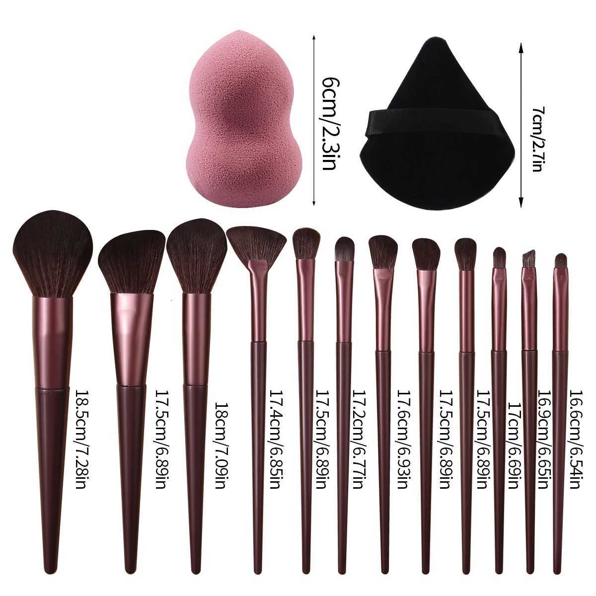 The 14PCS high-quality makeup brush set includes a multi-purpose makeup set brush and a non-clogging beauty egg powder puff Z260408