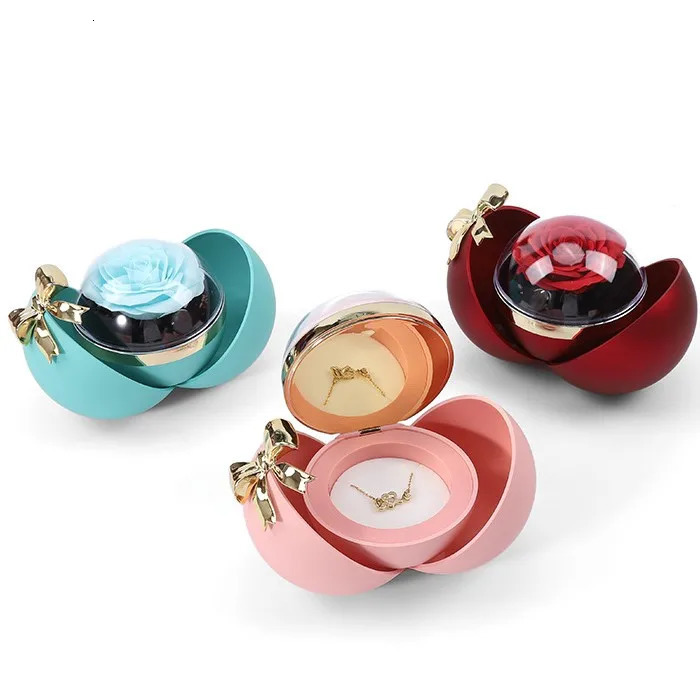 I Love You Pendant Necklace With Bowknot Globular Gift Box Suitable For Girlfriend Birthday And Mother Day Jewelry 260408