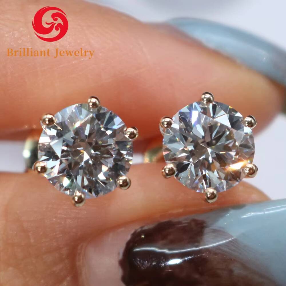 Custom Lab Grown Diamond Earing 10k 14k 18k Solid Gold Igi Certified HPHT CVD Lab Created Diamond Stud Earring Womens Earrings