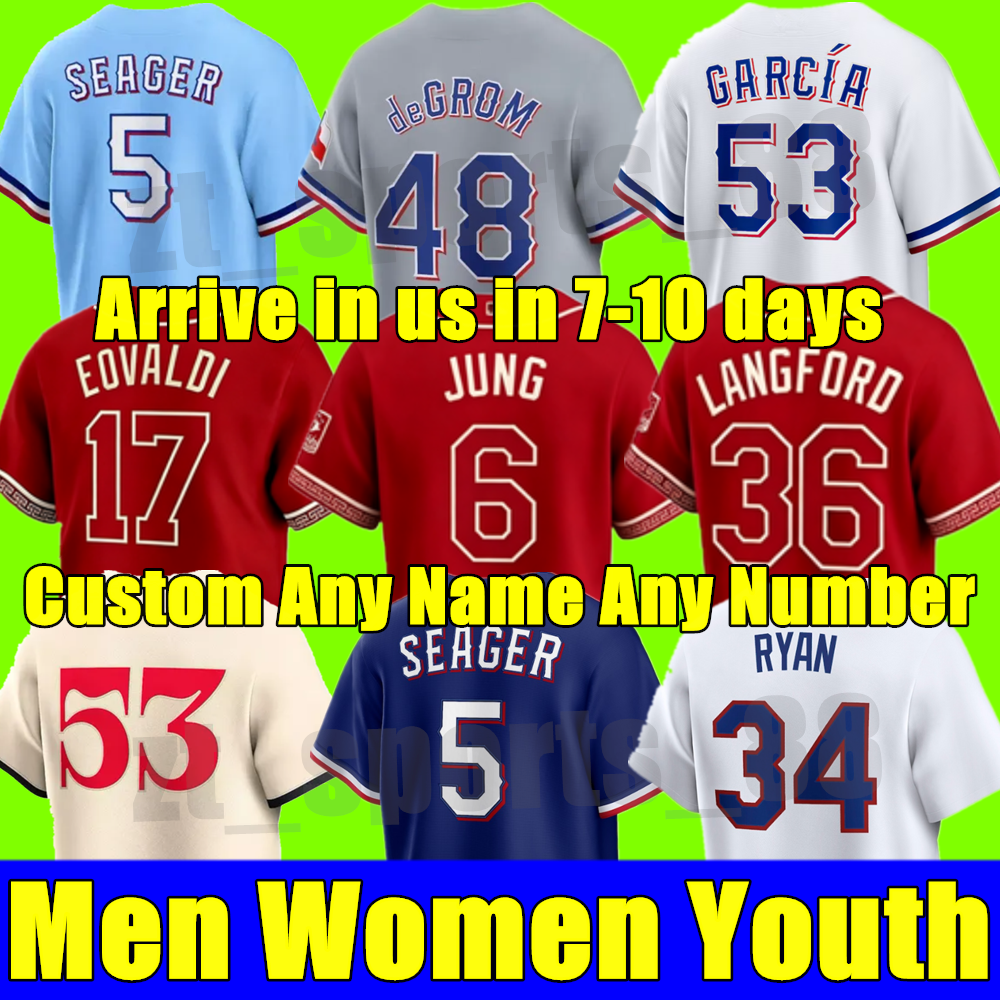 2026 Custom S-4XL Corey Seager jerseys Texas Adolis Garcia Marcus Semien Nathan Eovaldi Max Scherzer Wyatt Langford Josh Jung Heim Rocker Men Women Youth kids RaNGer